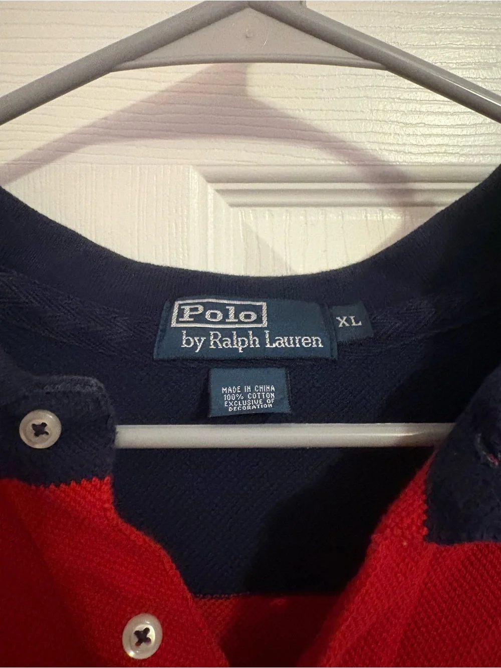 Ralph Lauren Navy and Red Striped Rugby Polo